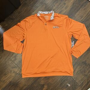 Old Row Pullover Tailgate Quarter Zip Burnt Orange Lightweight XL NWT